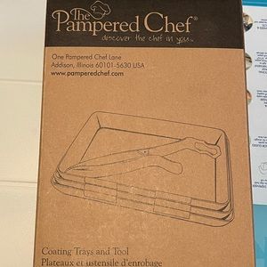 NEW Pampered Chef Coating Trays and Tool set.